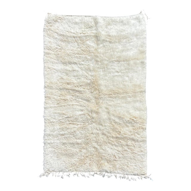 Minimalist Moroccan Mrirt Wool Rug For Sale
