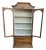 Vintage Chamberlain’s Two-Piece Walnut Display Cabinet With Lighting With Striped Interior For Sale