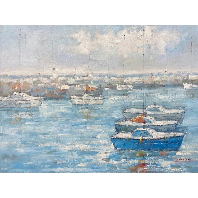 Contemporary Impressionist Style Nautical Oil Painting, 36" X 48" For Sale
