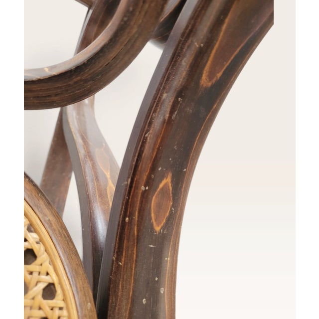 19th Century Antique Bentwood Beech and Cane Rocking Chair in the style of Thonet, 1890 For Sale - Image 5 of 18