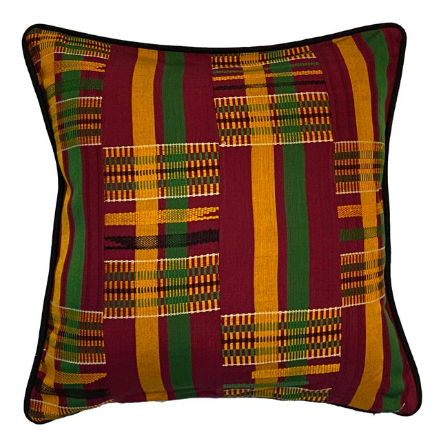 1970s Vintage African Design Sherma Turkish Cotton Pillow For Sale - Image 5 of 5