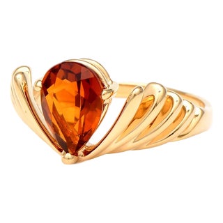 14KY Citrine(1.60) Crown Ring, size 8 For Sale