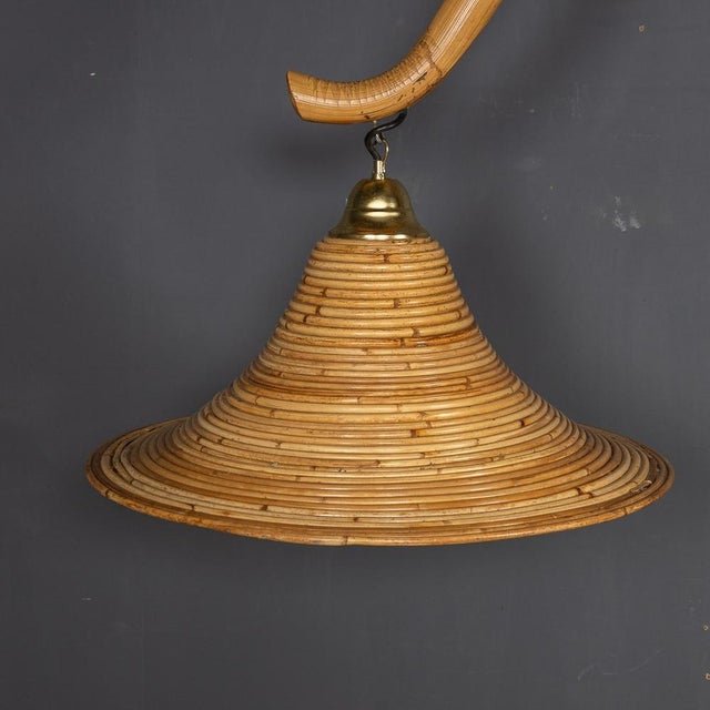 20th Century Italian Bamboo Arc Floor Lamp by Vivai Del Sud, 1970s For Sale - Image 9 of 15