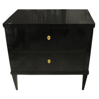 Bespoke Ebonized Louis XVI Style Chest/Commode on Tapered Legs For Sale