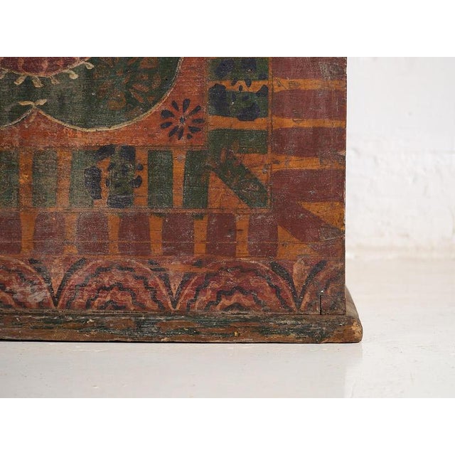 Large Antique Hand Painted Trunk, 1900s For Sale - Image 14 of 18