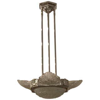 French Art Deco Chandelier by Georges Leleu For Sale