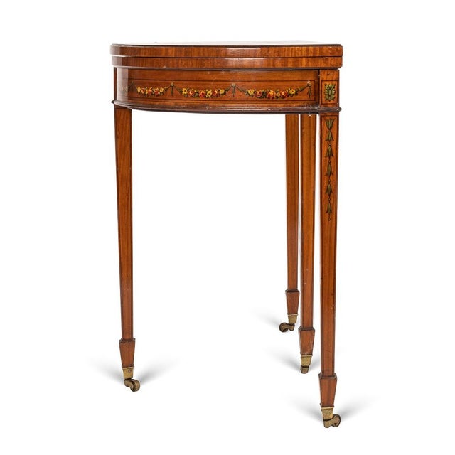 Early 19th Century 19th Century Georgian Demi Lune Games Console Table, 1800s For Sale - Image 5 of 18