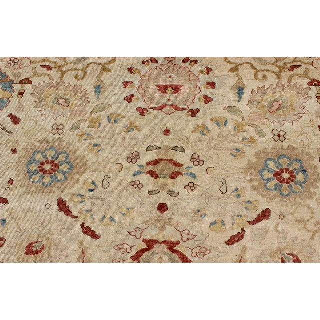 Ivory Large Vintage Sultanabad Rug on Ivory Field 11'1"x14'6" For Sale - Image 8 of 11