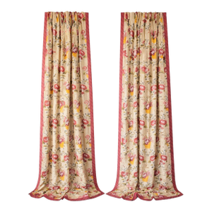 Custom Floral Pinch Pleat Drapery 72x96 Lined Interlined Estate Quality Pair