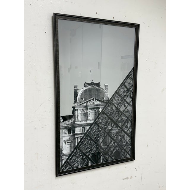 French Philippe Hugonnard B/W Photograph Print of the Louvre + Pyramid, Framed For Sale - Image 3 of 12
