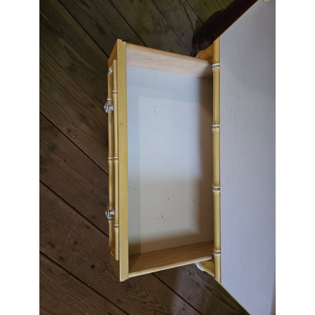 Thomasville Allegro Mid-Century Modern Faux Bamboo Corner Desk Set With Chair For Sale - Image 9 of 17