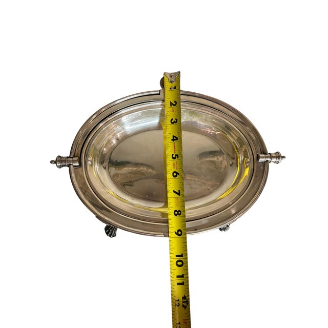 Silver Vintage Carrington Hotel Silverplate Chafing Dish With Domed Lid & Claw Feet For Sale - Image 8 of 12
