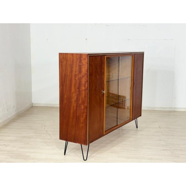 Mid-Century Wood and Glass Highboard, 1960s For Sale - Image 11 of 14