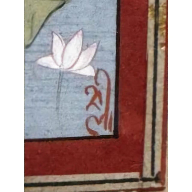 Rajasthani, Nayika by Moonlight, 1800s, Gouache & Watercolor For Sale - Image 7 of 9