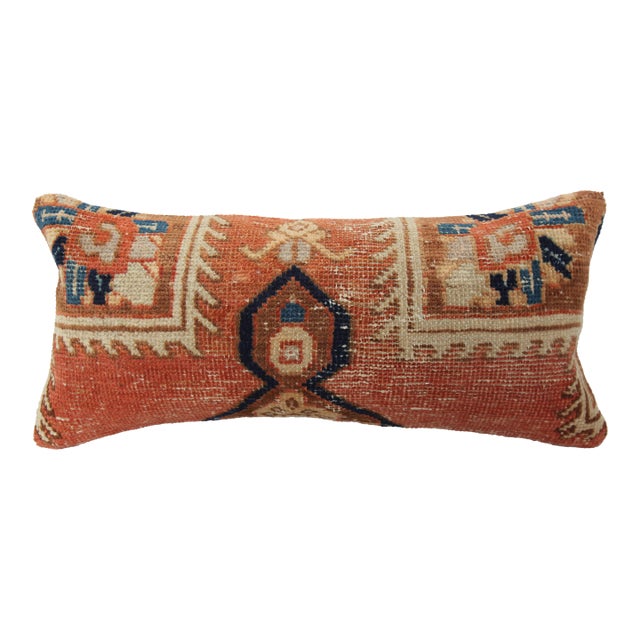 Vintage Handwoven Rug Pillow Cushion Cover -9'' X 20'' For Sale