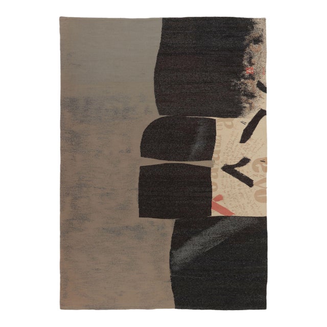 Vintage Slovenian Abstract Tapestry by Janez Bernik in Earthy Tones - Rug & Kilim For Sale