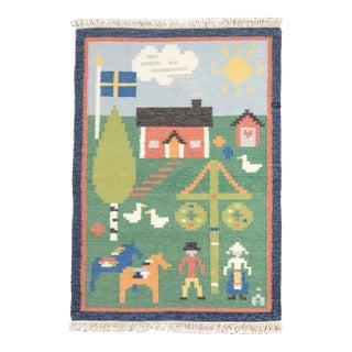 Mid 20th Century Swedish Flatweave 6.5x4.7 For Sale
