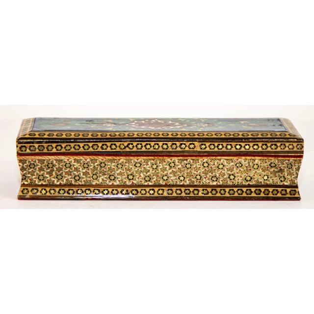 Micro Mosaic Moorish Inlaid Jewelry Pen Box For Sale - Image 4 of 9