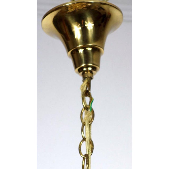 Gold Brass & Lead Crystal Chandelier with Flowers from Palwa, 1970s For Sale - Image 8 of 15