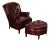 North Hickory Oxblood Tufted Leather Chair and Ottoman For Sale