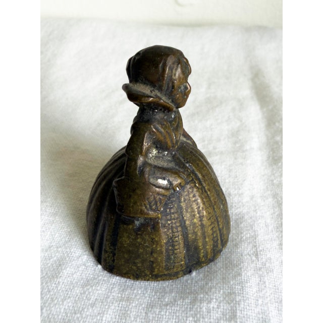 Brass Vintage Dutch Girl Figural Brass Table Bell Novelty Desk Call Bell For Sale - Image 8 of 13