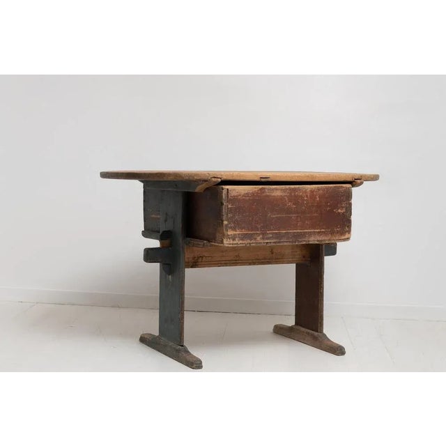 18th Century Swedish Country Folk Art Pine Table For Sale - Image 6 of 13