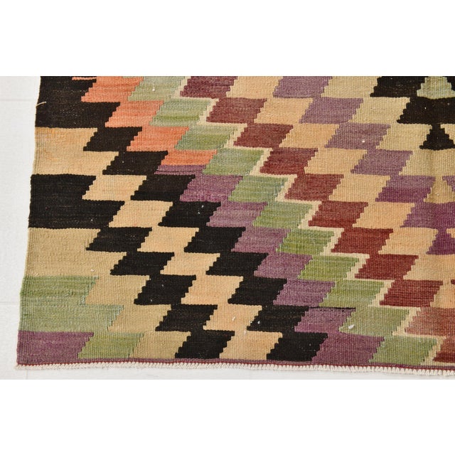 Anatolian Wool Kilim Rug For Sale - Image 6 of 11