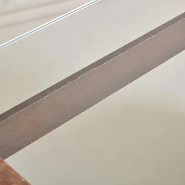 1970s Breccia Pernice Marble Console Table with Glass Top, Italy 1970s For Sale - Image 5 of 11