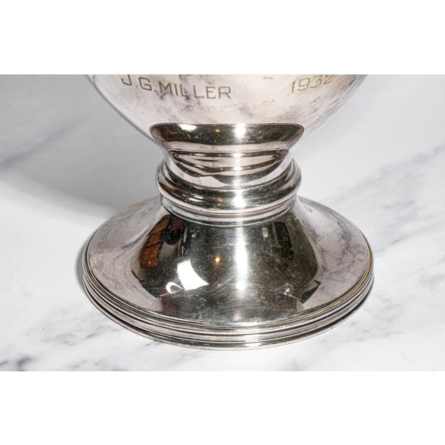 Huge Bright Antique Silverplate Double Handle Trophy Cup Award Hampton Roads Virginia For Sale - Image 4 of 13