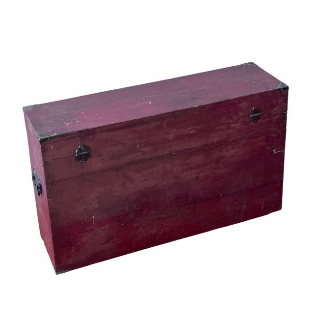 Antique Red Painted Carpenter’s Tool Chest With Drawers For Sale In New York - Image 6 of 8