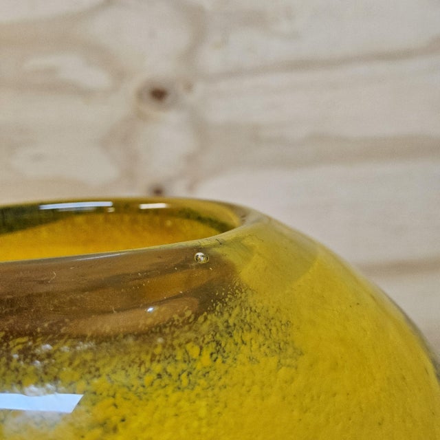 Mouth-Blown Studio Glass Vase in Yellow Tones attributed to Ioan Nemtoi, 2000s For Sale - Image 15 of 18