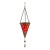 Vintage Moroccan-Style Hanging Lantern | Iridescent Red Glass Tea Light Holder For Sale