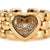 Early 21st Century Chopard Happy Diamonds Icons Heart 18k Yellow Gold Flexible 3 Row Link Band Ring, Size 6 For Sale - Image 5 of 9