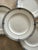 Late 20th Century Wedgwood Amherst Bone China Plates 6 Inch Dove Gray Greek Key Blue Floral England - Set of Five (5) For Sale - Image 11 of 12