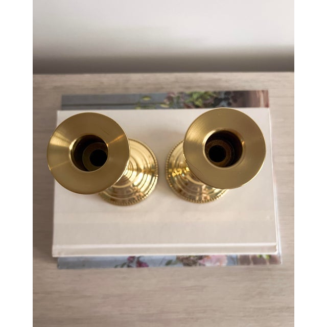 Metal Vintage Baldwin Solid Brass Candlesticks, Pair, Usa, Late 20th Century For Sale - Image 7 of 8