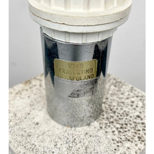 Stone Table Lamp in Travertine attributed to Fratelli Mannelli, Italy, 1970s For Sale - Image 7 of 11