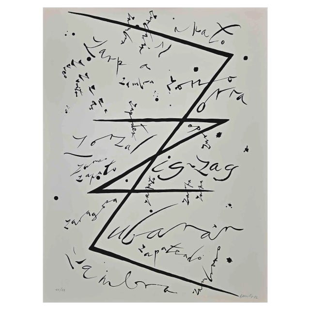 Rafael Alberti, Letter Z, Original Lithograph, 1972 For Sale
