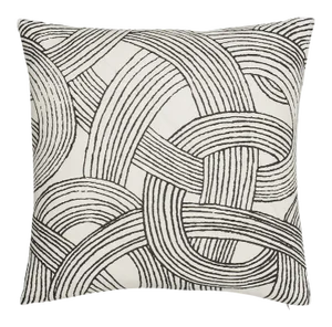 Schumacher Freeform 22" Pillow in Black & White