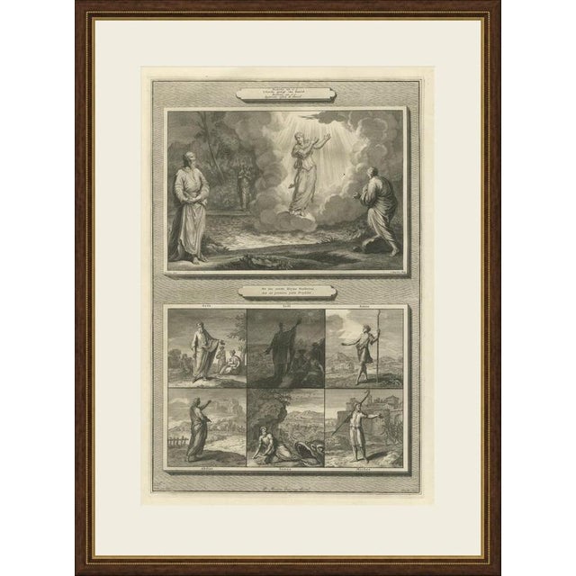 This original copper engraving from pieter mortier's illustrated bible, published in amsterdam circa 1700, combines a...