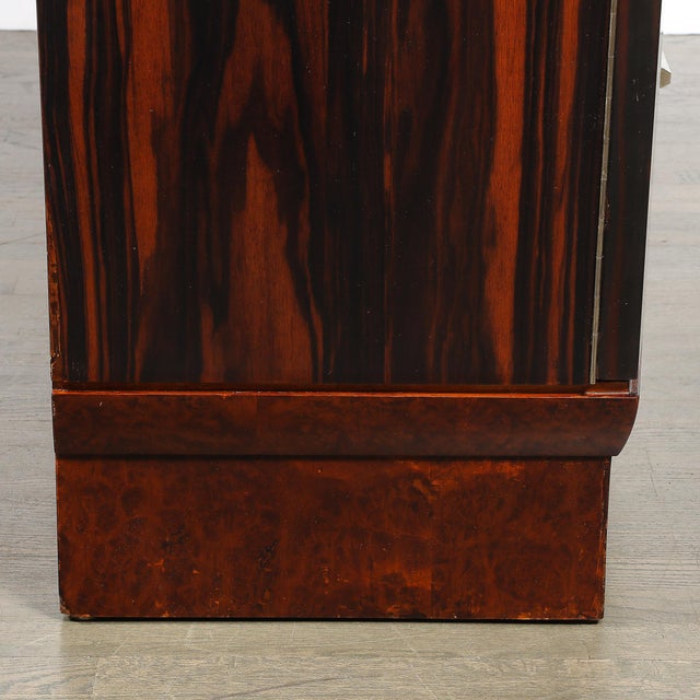 Art Deco Rosewood, Burled Carpathian Elm & Acacia Sideboard W/ Nickled Bronze For Sale - Image 4 of 18