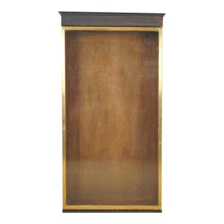 Vintage European Glass Front Wood Vitrine Cabinet For Sale