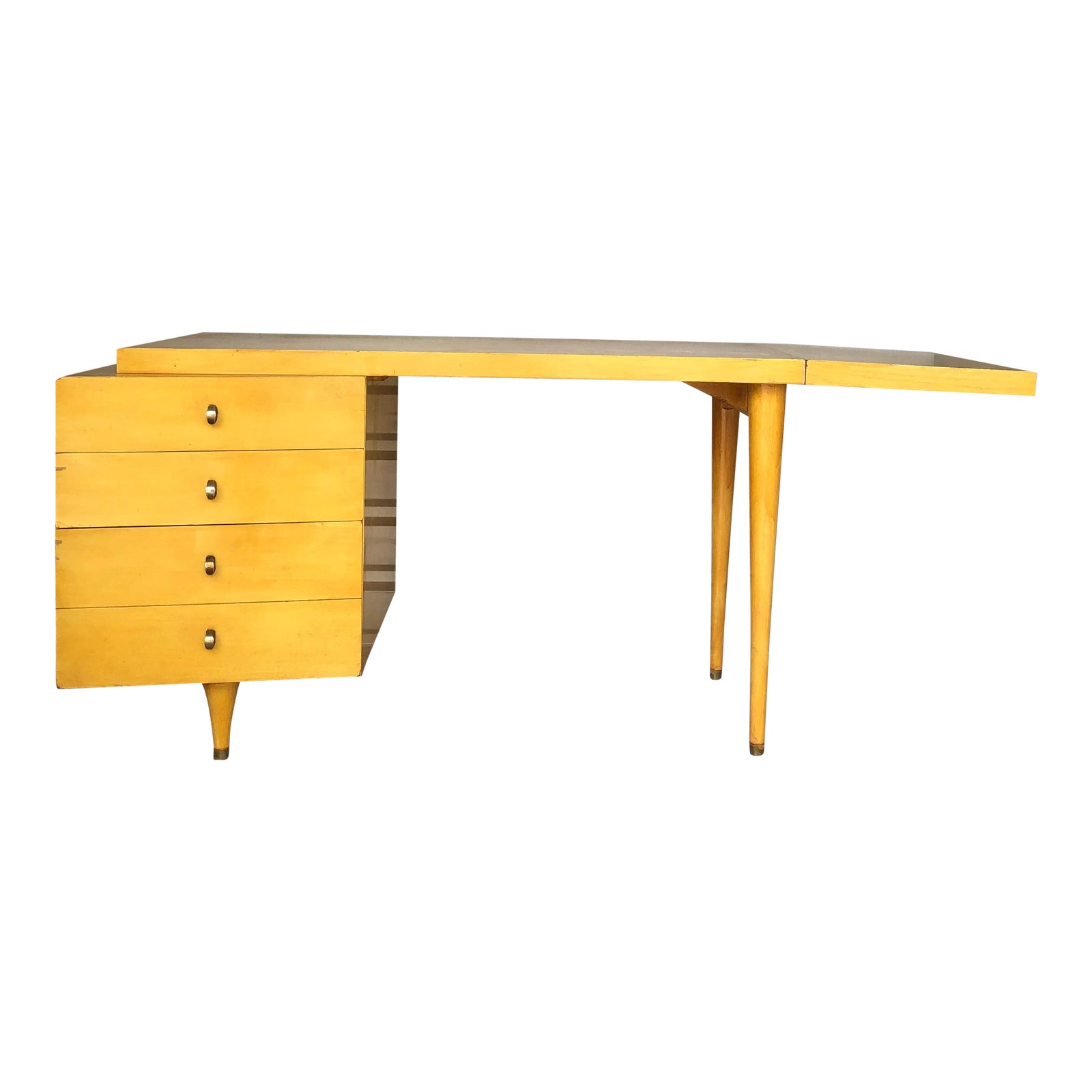 Mid Century Modern Blonde Drop Leaf Writing Desk Chairish