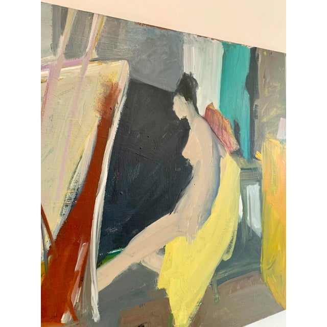 Mid-Century figurative nude oil painting. Unknown Bay Area artist. Beautiful use of color and brush strokes. A few small...