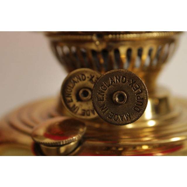 Victorian Brass Oil Lamp Candelabra Wall Mirror For Sale - Image 9 of 12