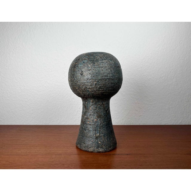 Ceramic Vintage Brutalist German Studio Pottery Vase from Gerhard Liebenthron, 1981 For Sale - Image 7 of 16