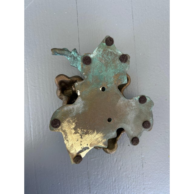 Late 20th Century Vintage Solid Brass Grape Cluster Door Knocker With Verdigris Leaf Detail For Sale - Image 5 of 5