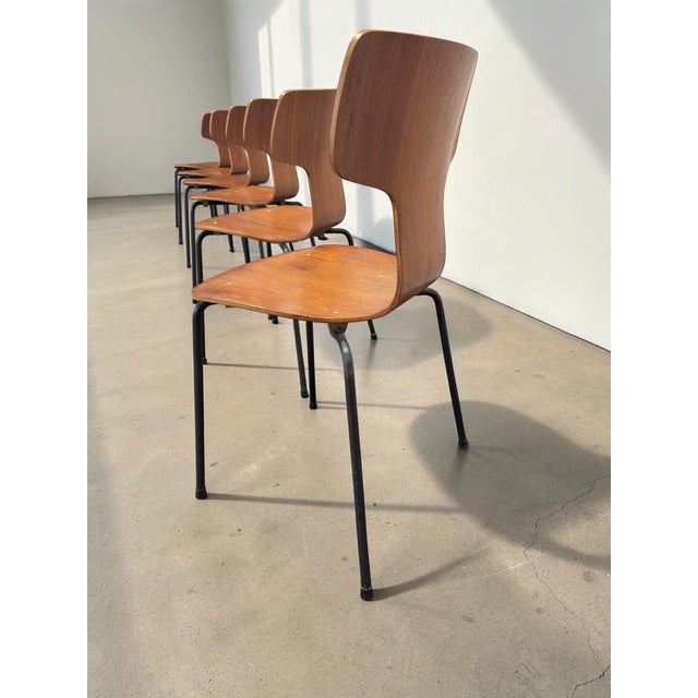 Vintage Model 3103 Dining Chairs by Arne Jacobsen for Fritz Hansen, 1960s, Set of 6 For Sale - Image 6 of 18