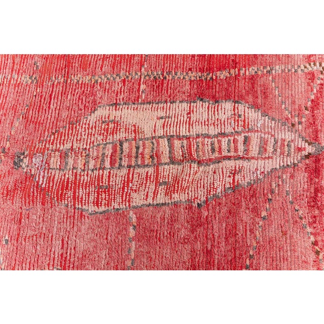 Textile Doris Leslie Blau Vintage Moroccan Abstract Brick Red Hand-Knotted Wool Rug For Sale - Image 7 of 8