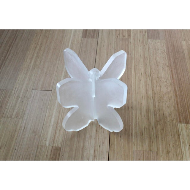 1980s Lion in Frost Style Lucite Butterfly Wing Shape Mid-Century Coffee Table Base For Sale - Image 12 of 16
