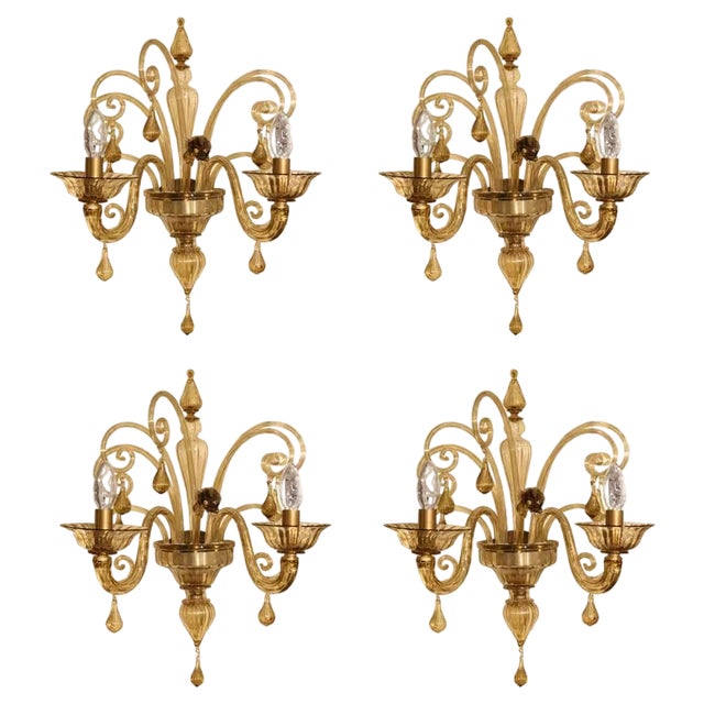 Venetian Sconces, 1940s, Set of 4 For Sale